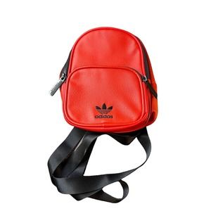 adidas Originals Mini PU Leather Backpack, Red/Black, Travel/School/Sport Bag